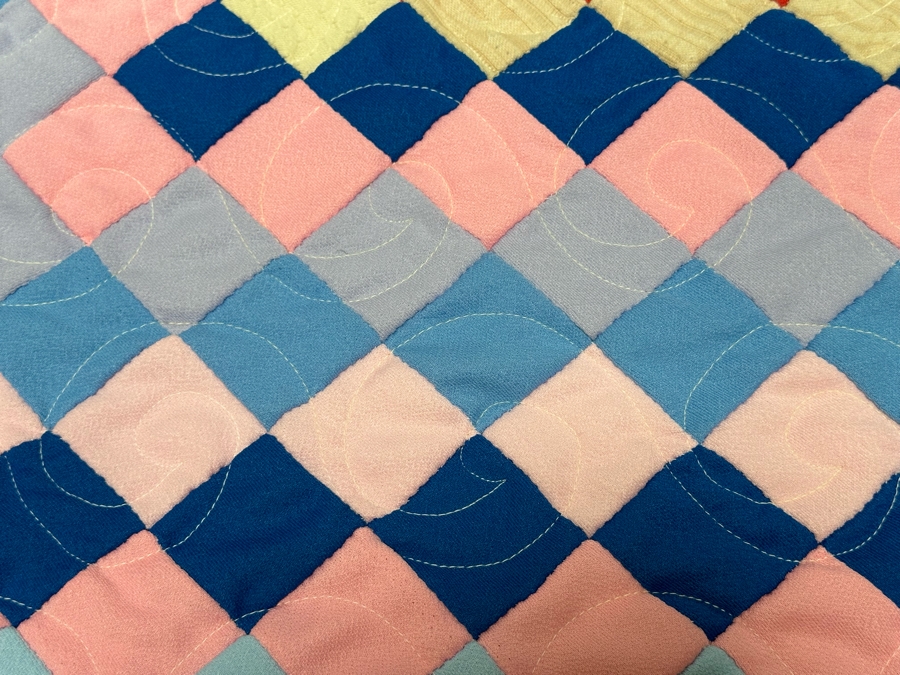 Vintage Geometric Mosaic Quilt 90 X 75 [FR] [Photo 7]