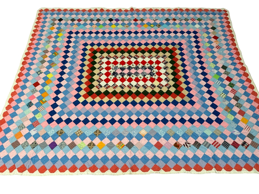Vintage Geometric Mosaic Quilt 90 X 75 [FR]