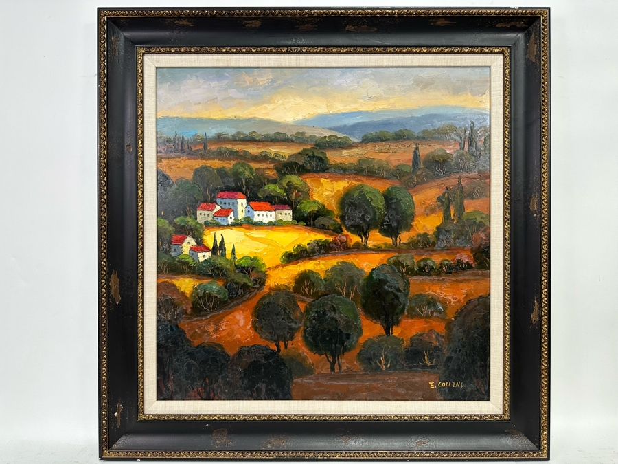 Original Oil Painting On Canvas By E. Collins 24 X 24 Framed 30.5 X 30.5 [FR] [Photo 2]