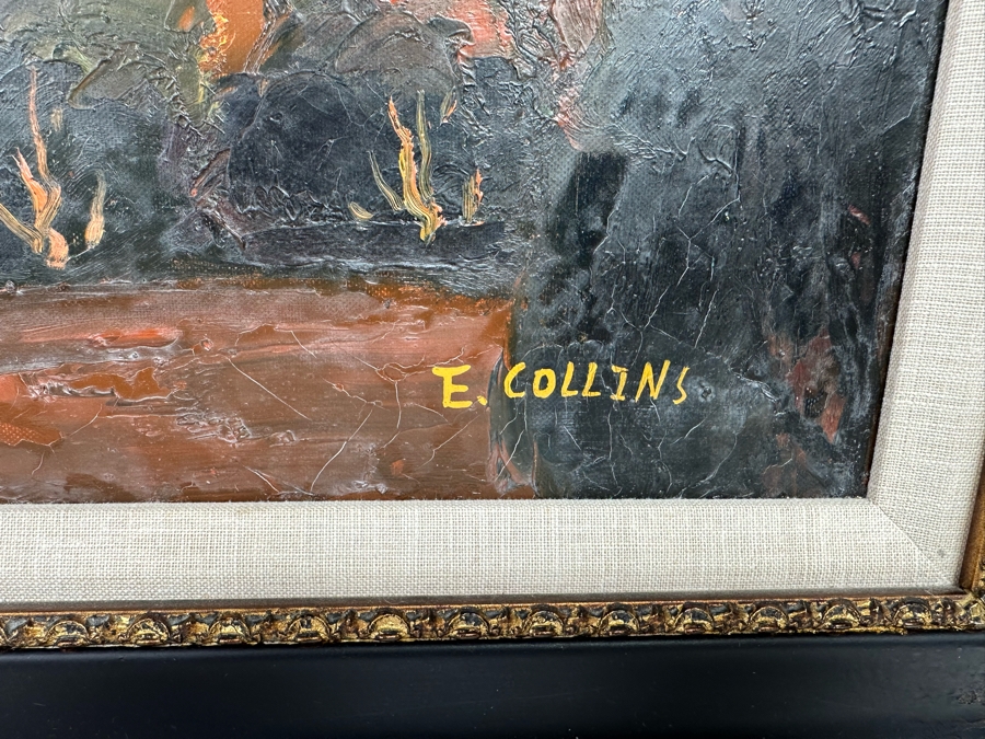 Original Oil Painting On Canvas By E. Collins 24 X 24 Framed 30.5 X 30.5 [FR] [Photo 6]