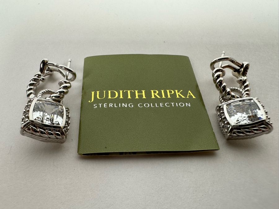 Judith Ripka Sterling Silver Earrings 12g [Photo 4]