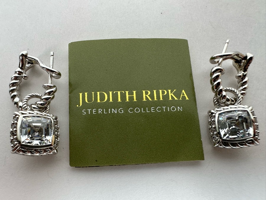 Judith Ripka Sterling Silver Earrings 12g [Photo 5]