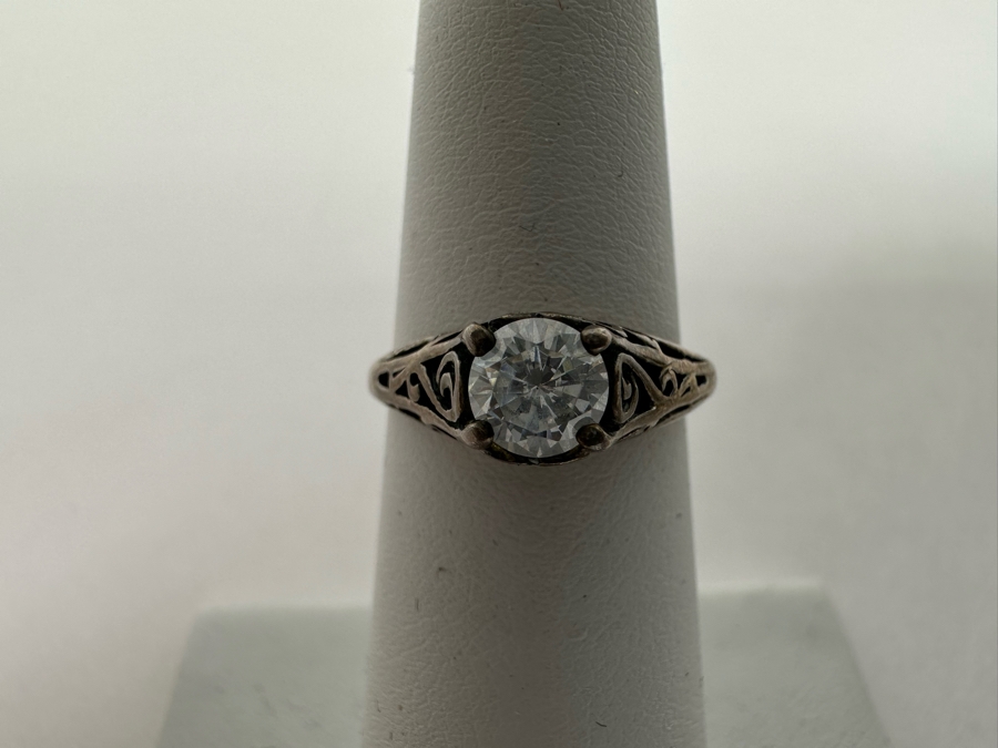 Pair Of Sterling Silver Rings Size 5 (L) And Size 6.75 (R) 7.1g [Photo 5]