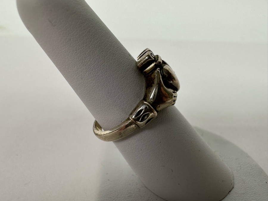 Pair Of Sterling Silver Rings Size 5 (L) And Size 6.75 (R) 7.1g [Photo 9]