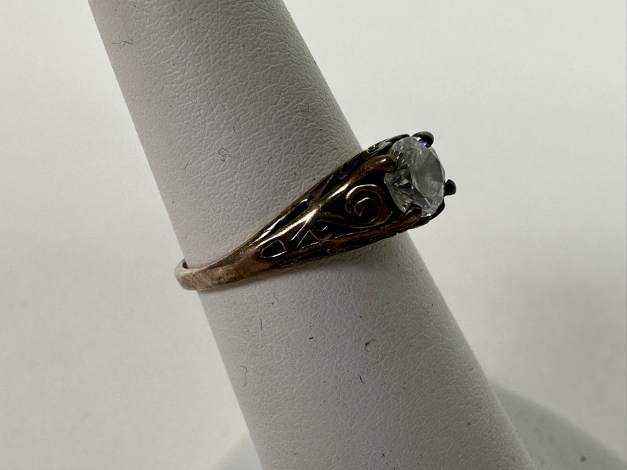 Pair Of Sterling Silver Rings Size 5 (L) And Size 6.75 (R) 7.1g [Photo 6]
