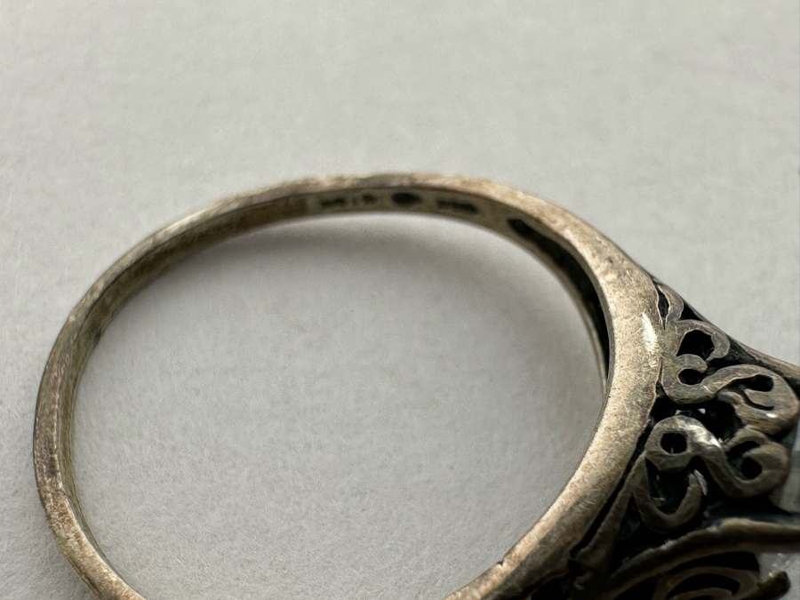 Pair Of Sterling Silver Rings Size 5 (L) And Size 6.75 (R) 7.1g [Photo 7]
