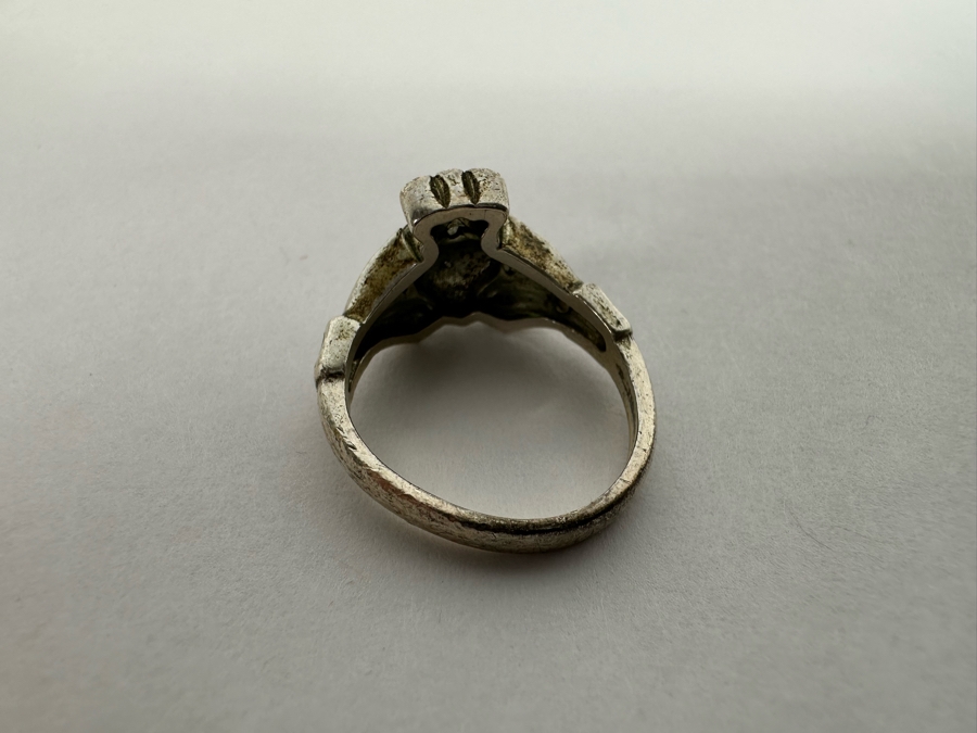 Pair Of Sterling Silver Rings Size 5 (L) And Size 6.75 (R) 7.1g [Photo 10]