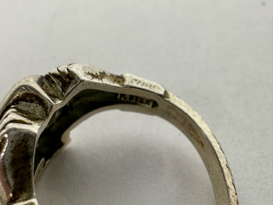 Pair Of Sterling Silver Rings Size 5 (L) And Size 6.75 (R) 7.1g [Photo 11]