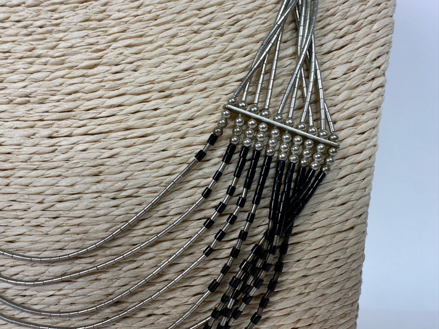 Stunning Liquid Silver Multi-Strand 24' Necklace 30.6g [Photo 5]