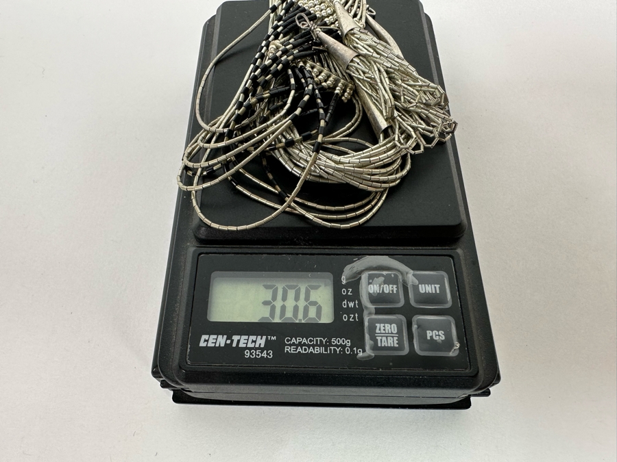 Stunning Liquid Silver Multi-Strand 24' Necklace 30.6g [Photo 9]