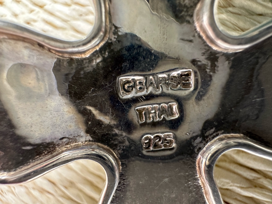 Sterling Silver Turquoise Pendant Signed G Barse Thai With Chunky Turquoise 20' Necklace 72.2g [Photo 7]