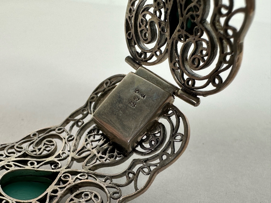 Sterling Silver Turquoise Bracelet 2.5W 55.1g [Photo 7]