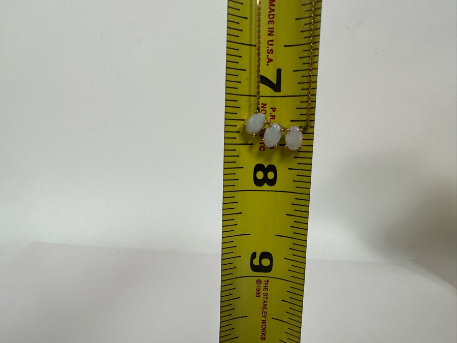 14K Gold Opal Pendant With 14K Gold Chain 15' Necklace 2.3g [Photo 13]