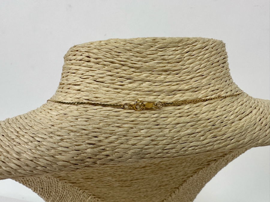 14K Gold Opal Pendant With 14K Gold Chain 15' Necklace 2.3g [Photo 6]