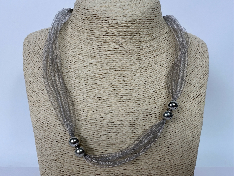 Sterling Silver Milor Italian 18' Necklace 11.8g [Photo 3]