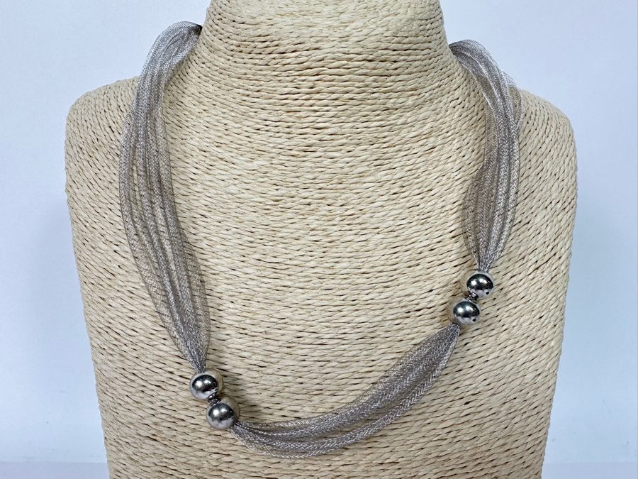Sterling Silver Milor Italian 18' Necklace 11.8g [Photo 2]