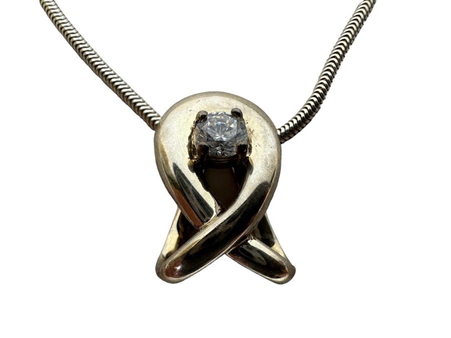 Sterling Silver Pendant With Sterling Silver 18' Necklace 9.9g [Photo 2]