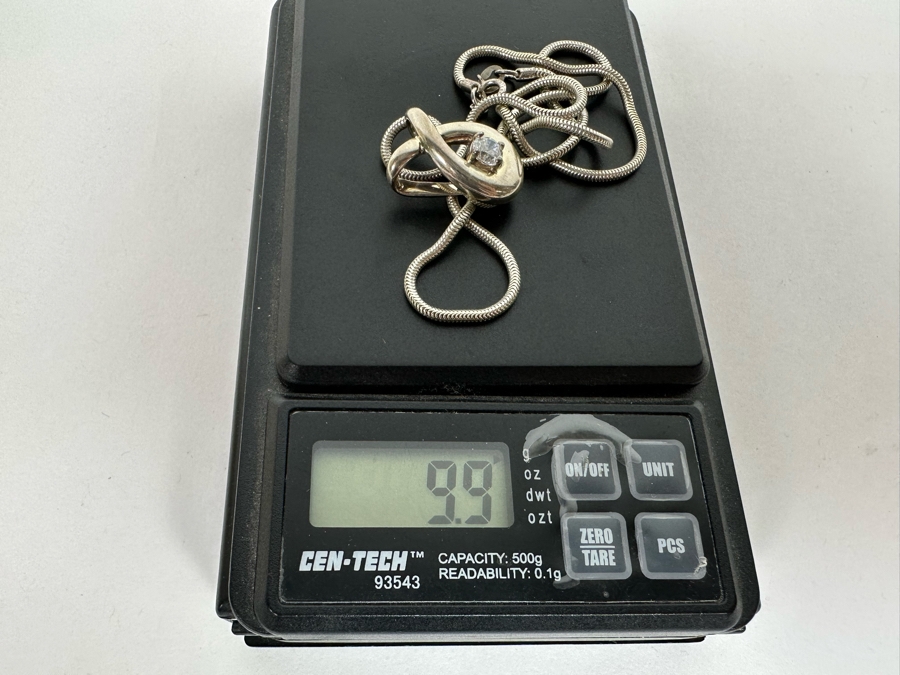 Sterling Silver Pendant With Sterling Silver 18' Necklace 9.9g [Photo 11]