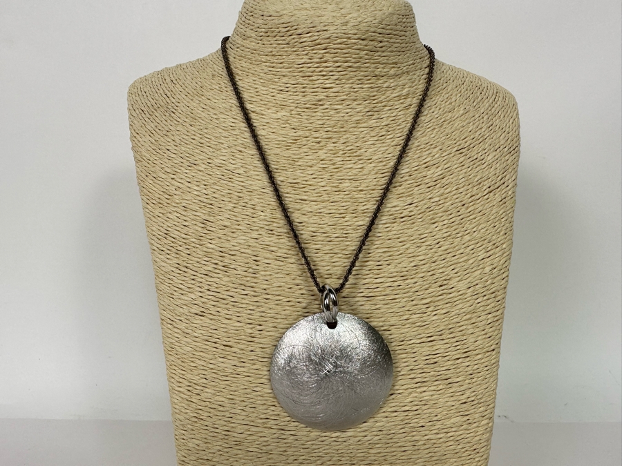 Large Sterling Silver Milor Italy Pendant With Sterling Silver 18' Chain Necklace 19.8g [Photo 4]