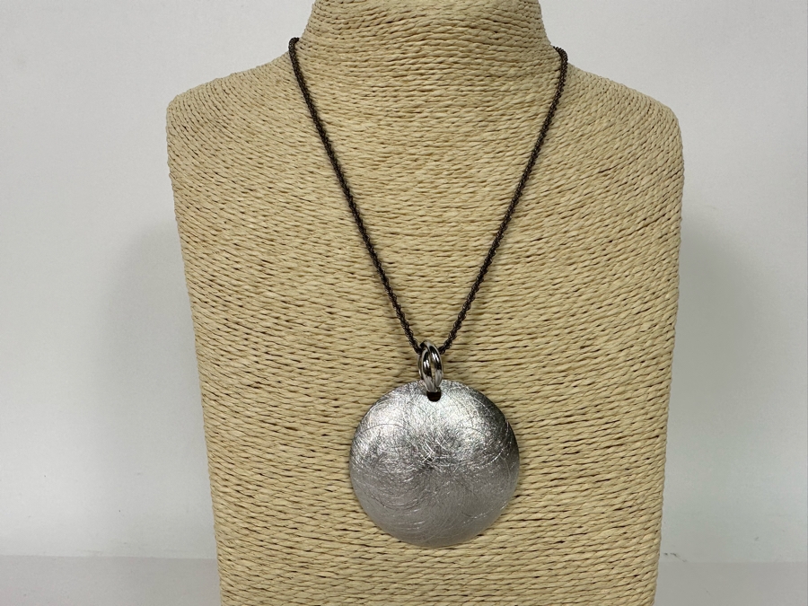 Large Sterling Silver Milor Italy Pendant With Sterling Silver 18' Chain Necklace 19.8g [Photo 3]