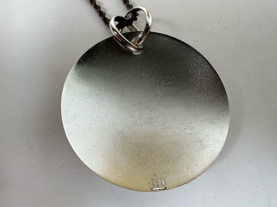 Large Sterling Silver Milor Italy Pendant With Sterling Silver 18' Chain Necklace 19.8g [Photo 8]