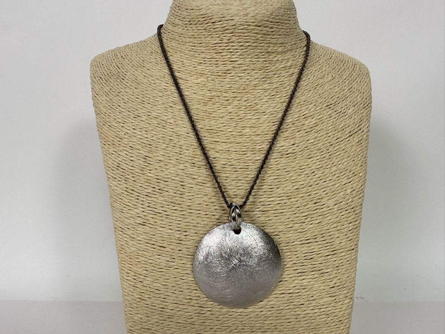 Large Sterling Silver Milor Italy Pendant With Sterling Silver 18' Chain Necklace 19.8g [Photo 5]