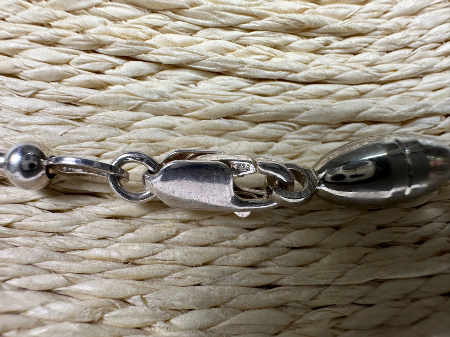 Modernist Sterling Silver Graduated Beads 18' Necklace 18.9g [Photo 7]