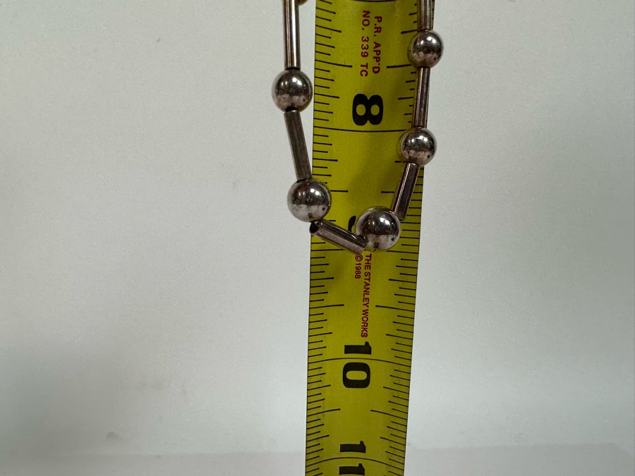 Modernist Sterling Silver Graduated Beads 18' Necklace 18.9g [Photo 8]