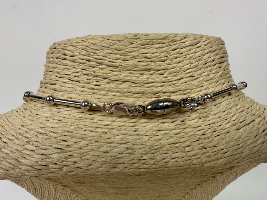 Modernist Sterling Silver Graduated Beads 18' Necklace 18.9g [Photo 6]