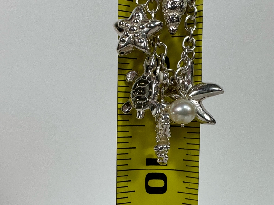 Sterling Silver Nautical Themed Charm 18' Necklace 30.5g [Photo 12]