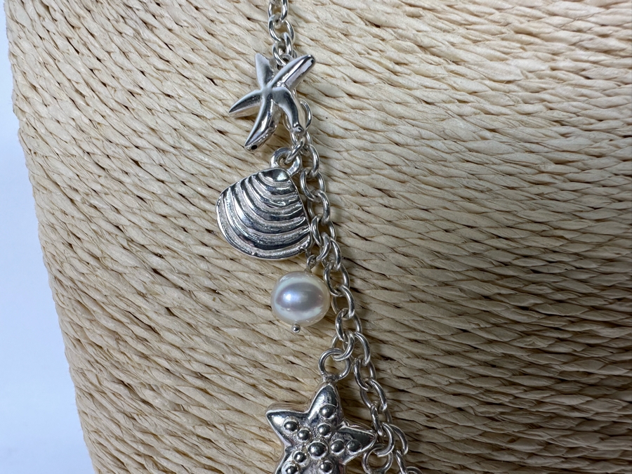 Sterling Silver Nautical Themed Charm 18' Necklace 30.5g [Photo 4]
