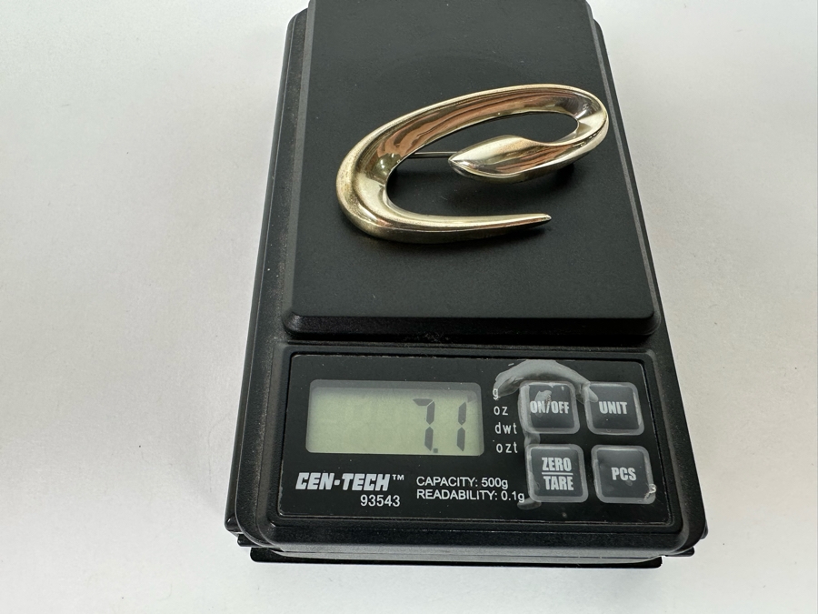 Modernist Sterling Silver Brooch Pin 7.1g [Photo 7]