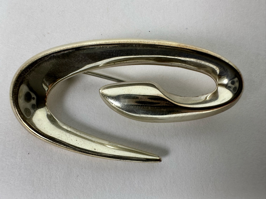 Modernist Sterling Silver Brooch Pin 7.1g