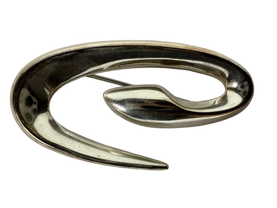 Modernist Sterling Silver Brooch Pin 7.1g [Photo 1]