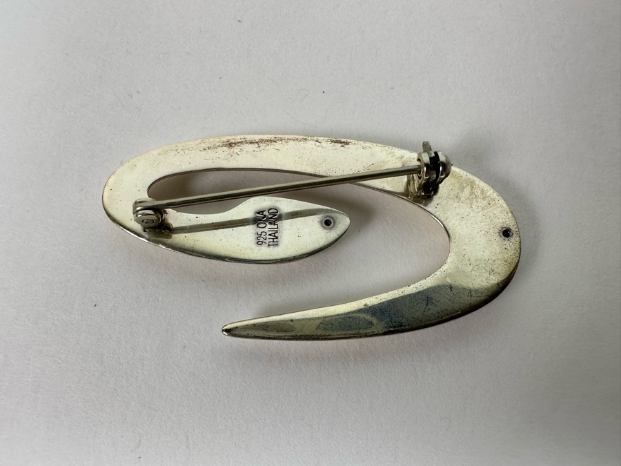 Modernist Sterling Silver Brooch Pin 7.1g [Photo 4]