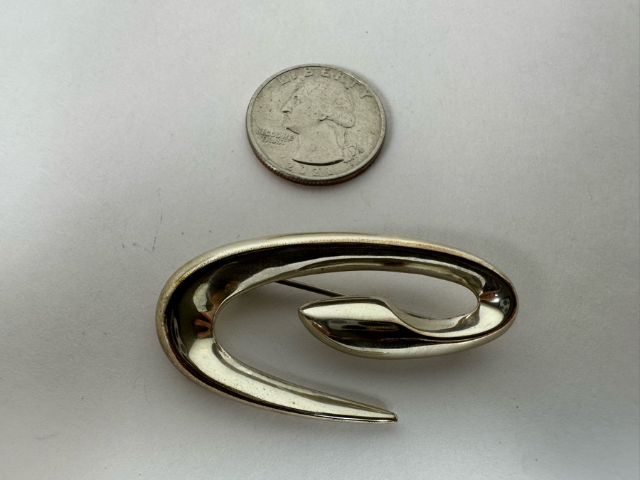 Modernist Sterling Silver Brooch Pin 7.1g [Photo 6]