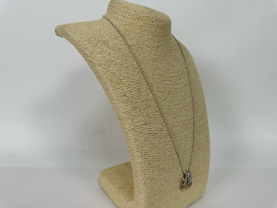 Sterling Silver Italian Bead 24' Necklace With Pair Of Sterling Silver Pendants 9.7g [Photo 4]