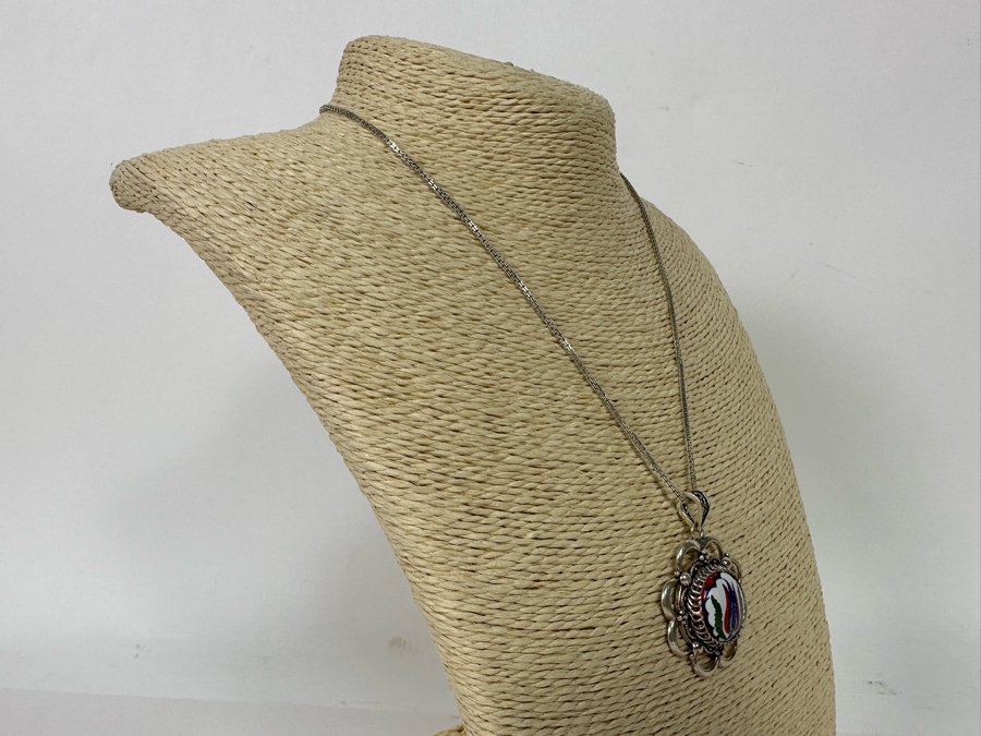 Sterling Silver Pendant From Turkey With Sterling Silver 18' Chain Necklace 15.3g [Photo 5]