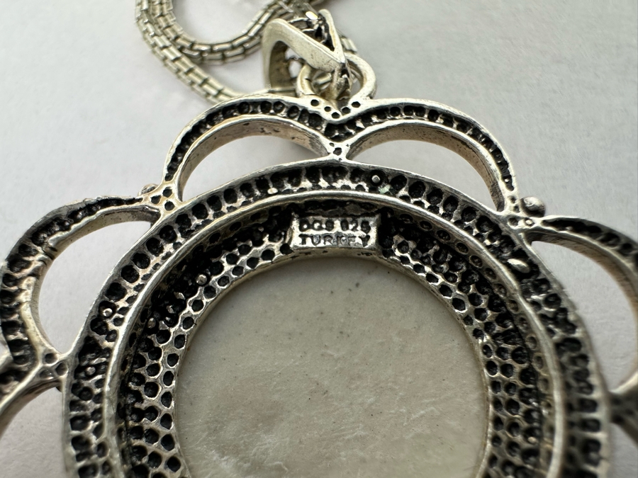 Sterling Silver Pendant From Turkey With Sterling Silver 18' Chain Necklace 15.3g [Photo 10]