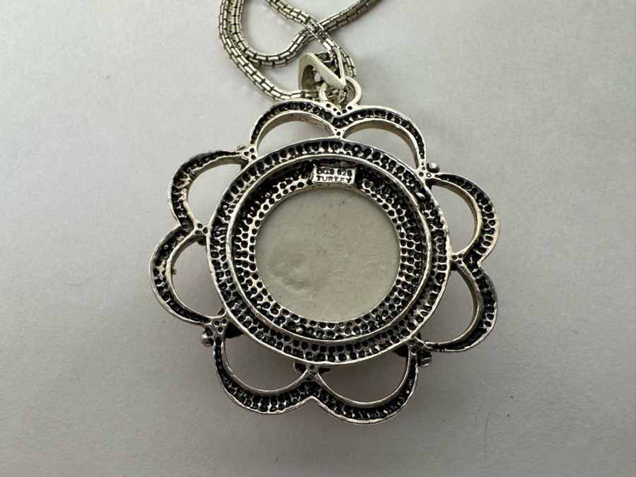Sterling Silver Pendant From Turkey With Sterling Silver 18' Chain Necklace 15.3g [Photo 9]