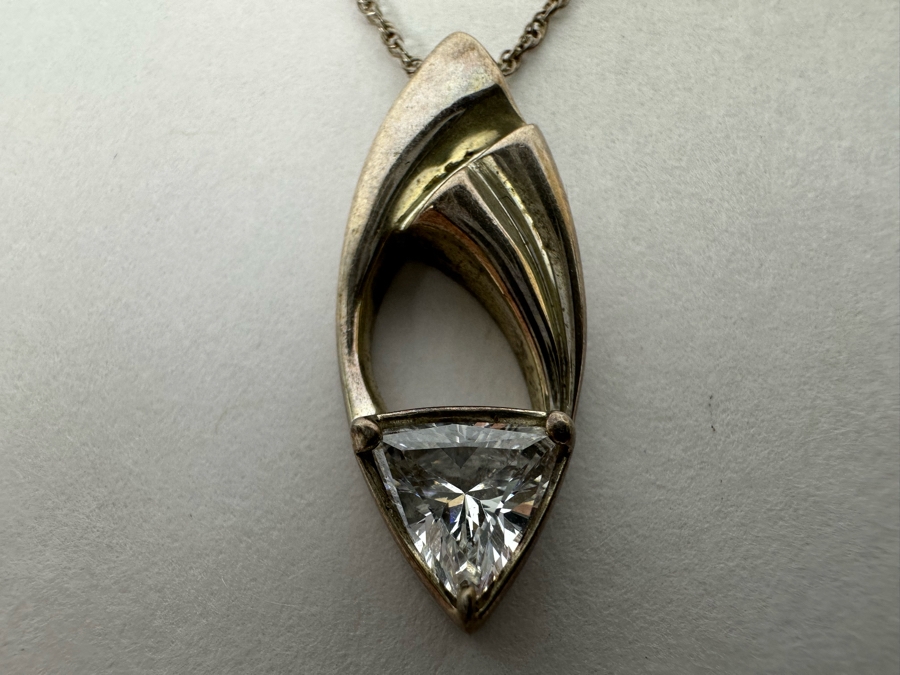 Sterling Silver Pendant With Sterling Silver 18' Necklace 4g [Photo 9]