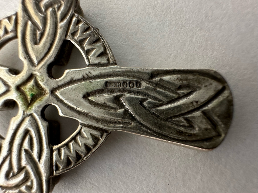 Vintage Hallmarked Sterling Silver Cross Pendant With 18' Sterling Silver Chain Necklace 7.2g [Photo 10]