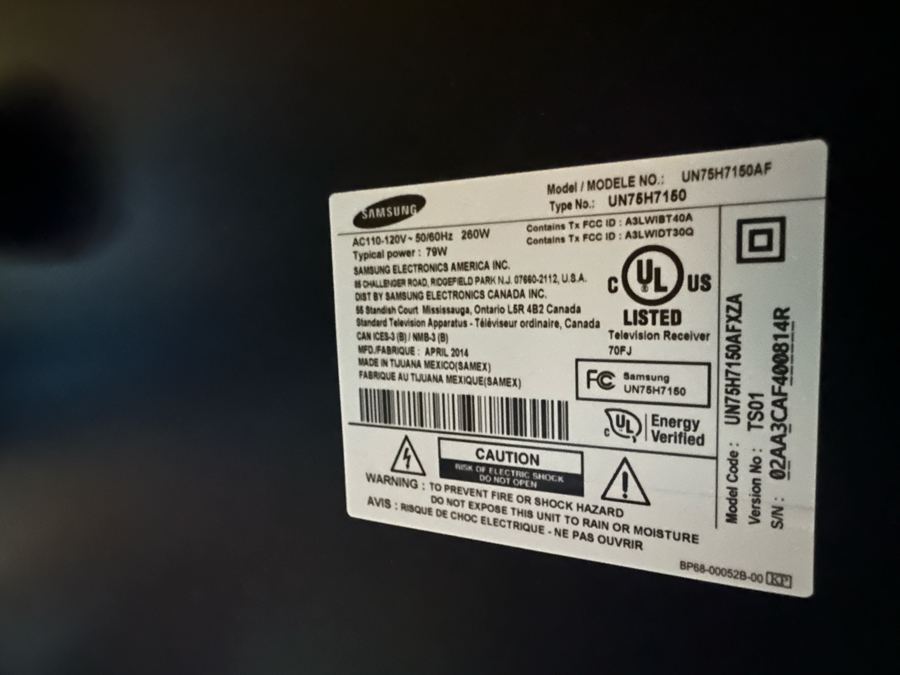 Samsung 74.6' Full HD Smart TV Model No UN75H7150AF [CR] [Photo 8]