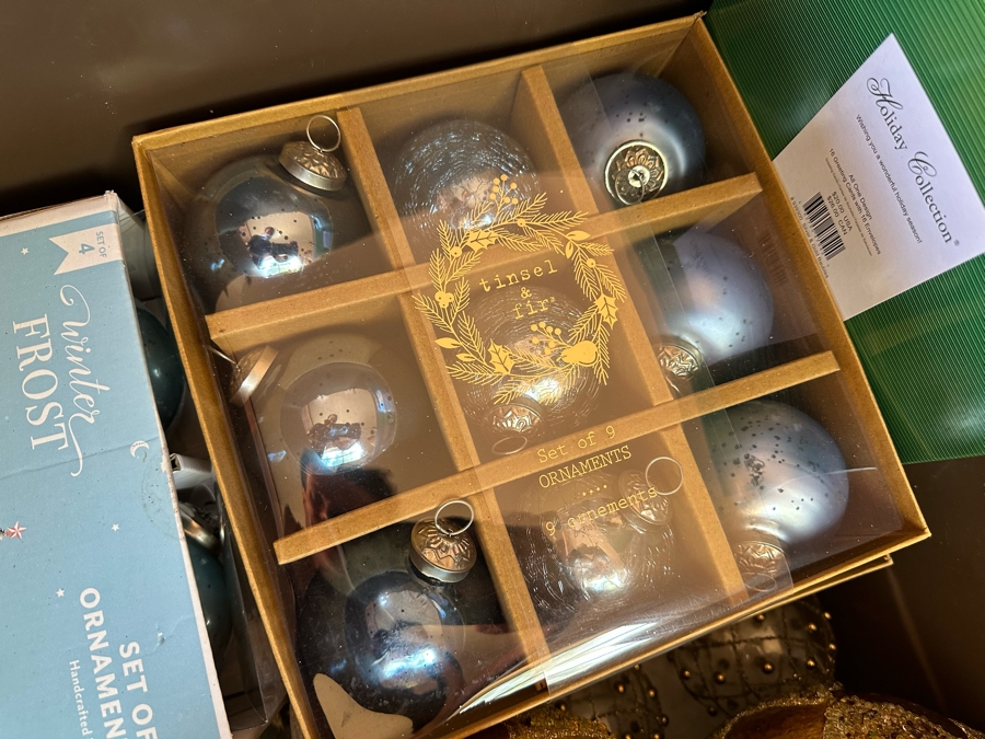 Two Bins Of Gold Tone Christmas Decorations [CR] [Photo 4]