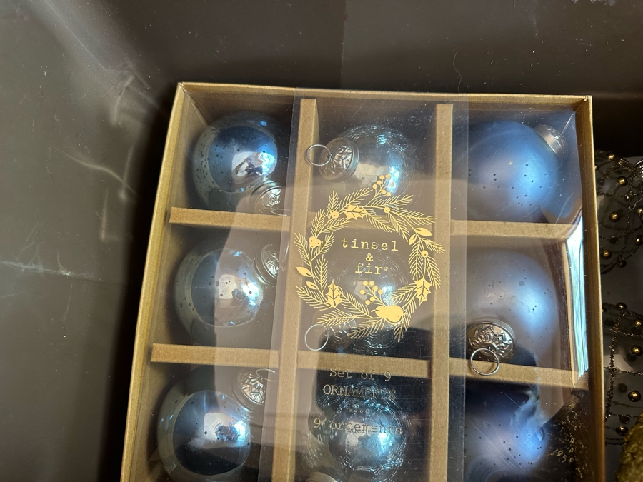 Two Bins Of Gold Tone Christmas Decorations [CR] [Photo 5]