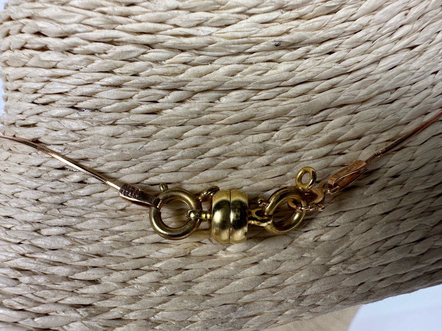 14K Gold 16' Gold Bead Necklace 5.6g [Photo 7]