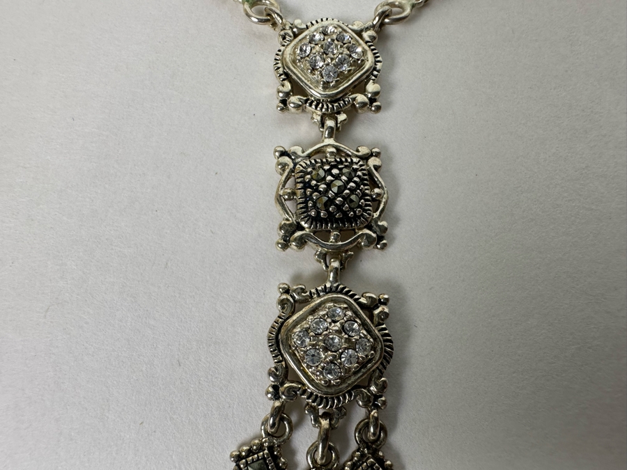 Stunning Sterling Silver Pendant 18' Chain Necklace From Thailand 10.2g [Photo 14]