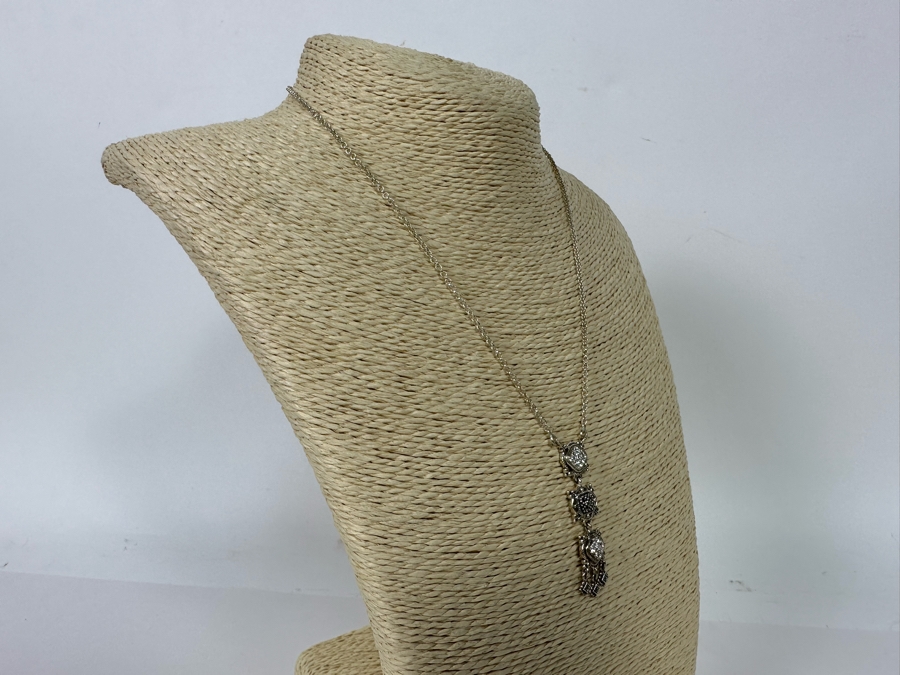 Stunning Sterling Silver Pendant 18' Chain Necklace From Thailand 10.2g [Photo 10]