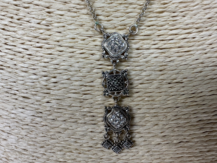 Stunning Sterling Silver Pendant 18' Chain Necklace From Thailand 10.2g [Photo 6]