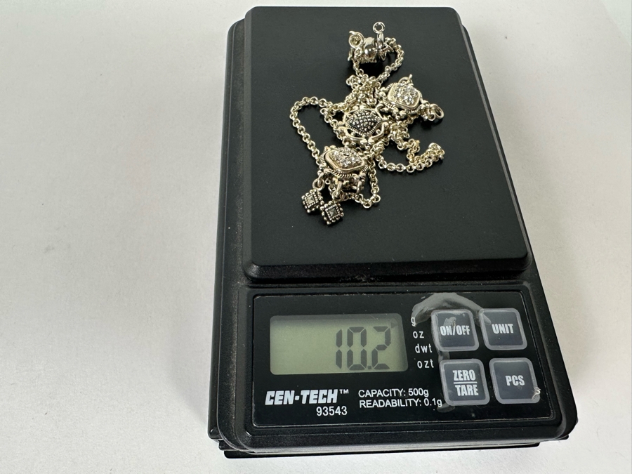 Stunning Sterling Silver Pendant 18' Chain Necklace From Thailand 10.2g [Photo 16]